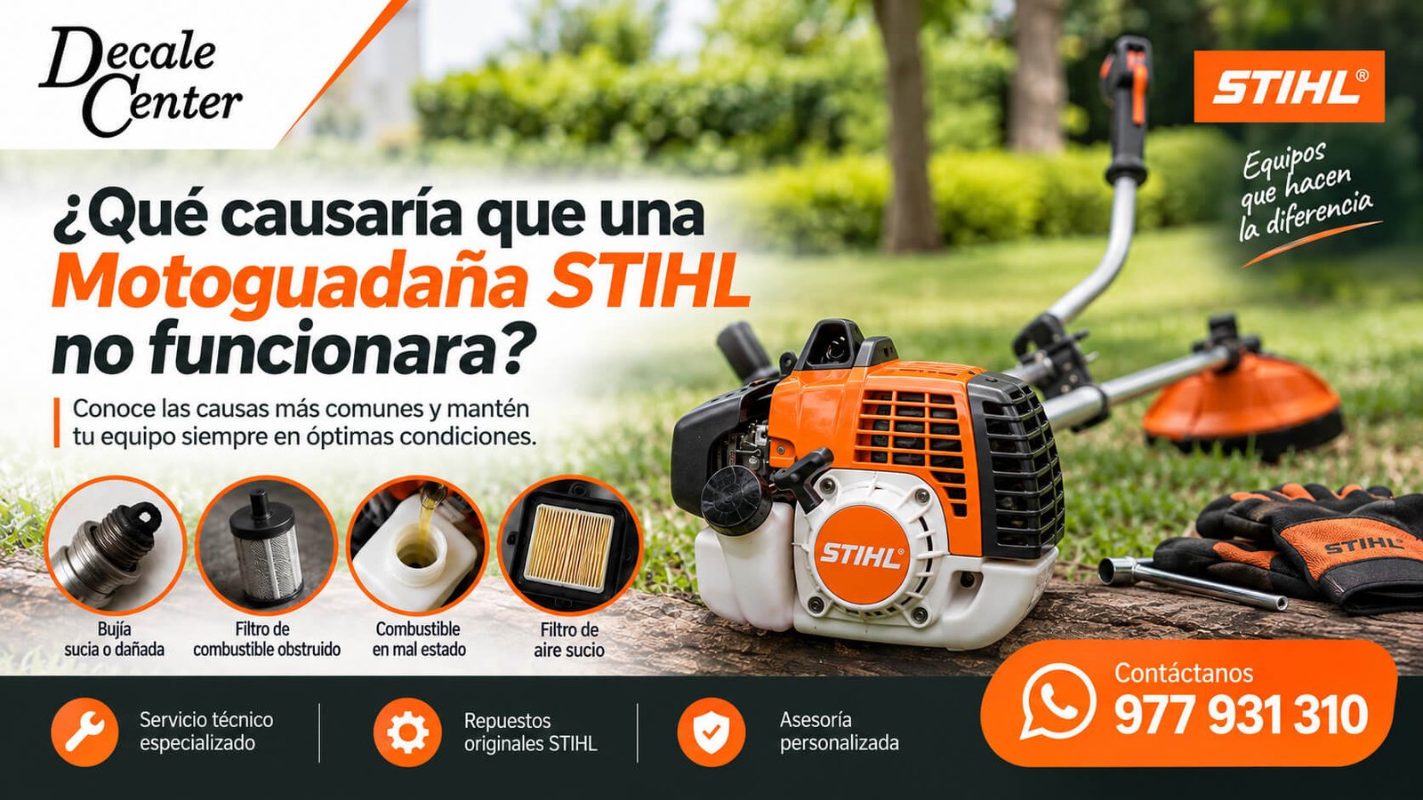 ¿Qué causaría que una Motoguadaña STIHL no funcionara?