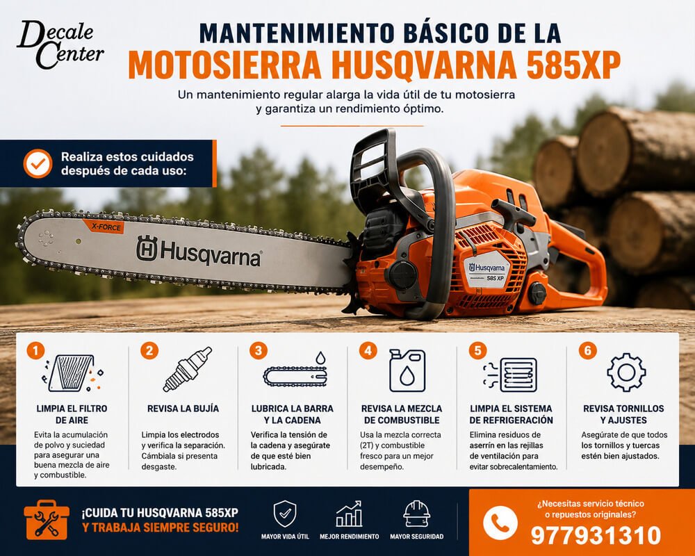 Mantenimiento básico de la Motosierra Husqvarna 585XP