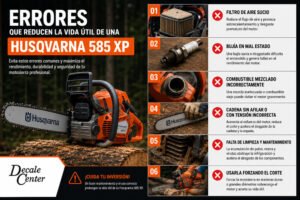 Errores que reducen la vida útil de una Husqvarna 585 XP