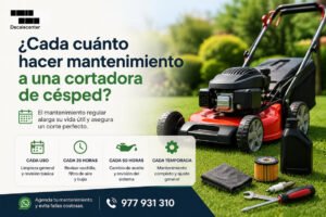 ¿Cada cuánto hacer mantenimiento a una cortadora de césped?