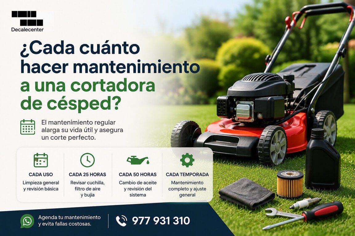 ¿Cada cuánto hacer mantenimiento a una cortadora de césped?